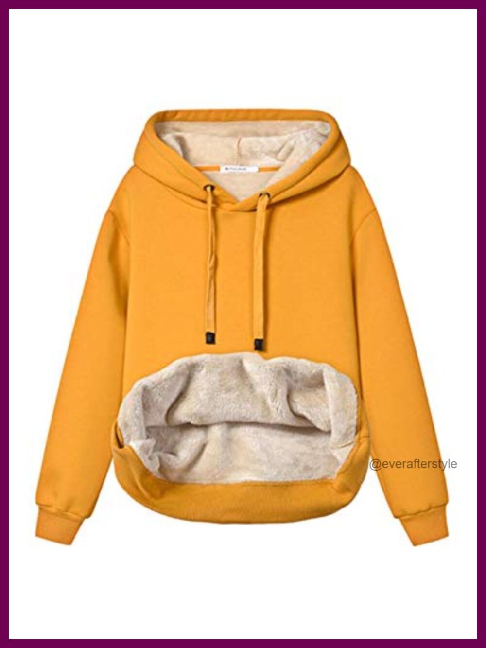 Womens Sherpa Fleece Lined Pullover Hoodie Cotton Polyester Kangaroo Pocket